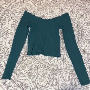 castleton green off the shoulder crop top